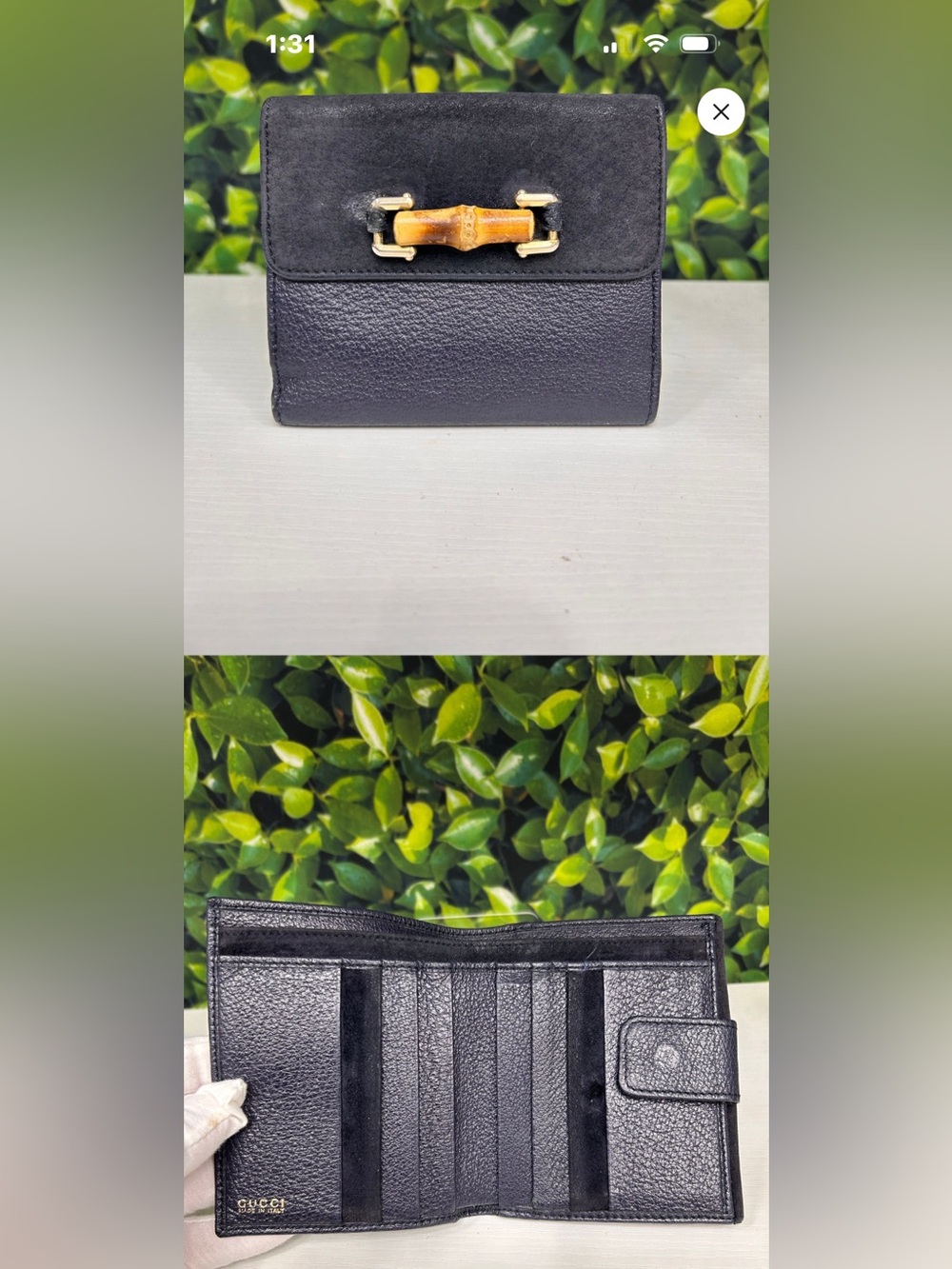♣️ Gucci Bamboo Leather Bifold Walllet♣️